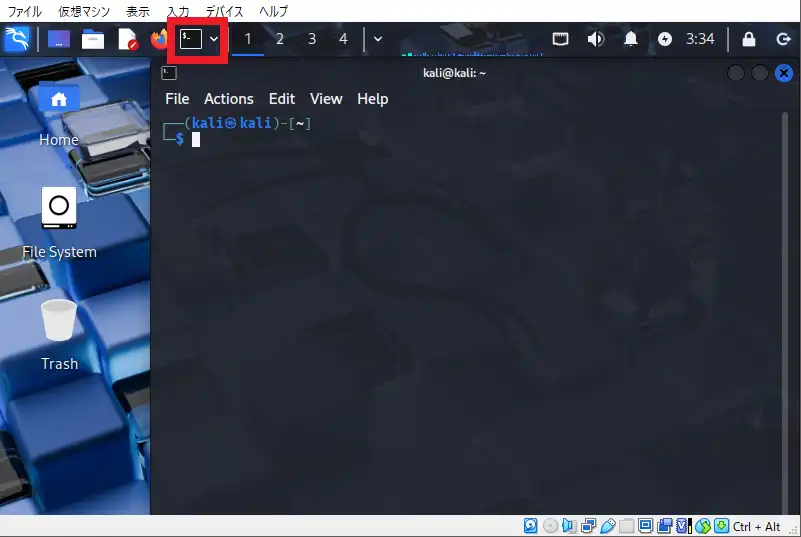 Kali Linuxのターミナル