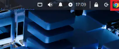 パネルの一番右にChromeアイコンが追加される。