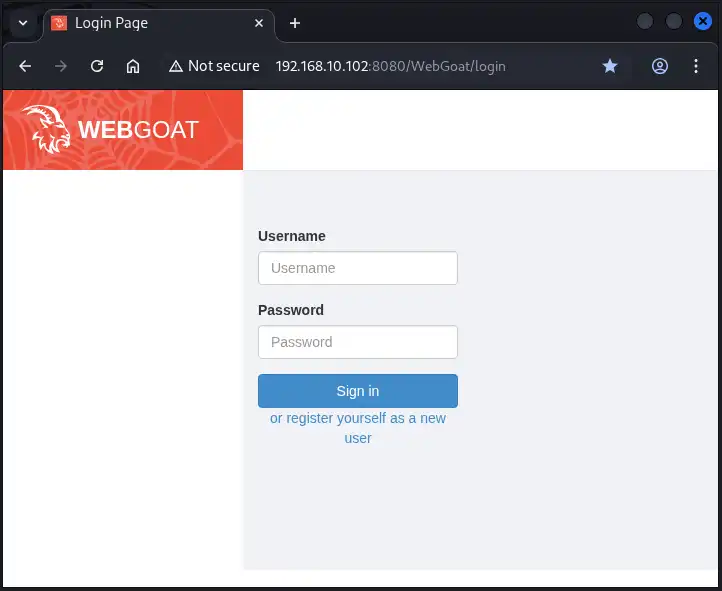 WebGoatのトップページ