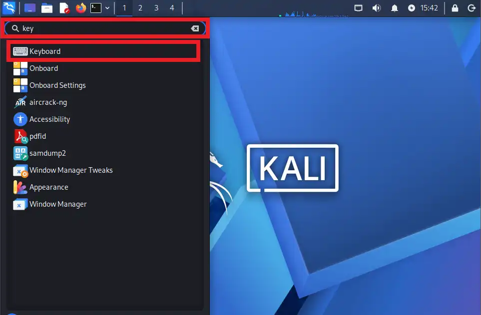 キーボード設定画面を起動する