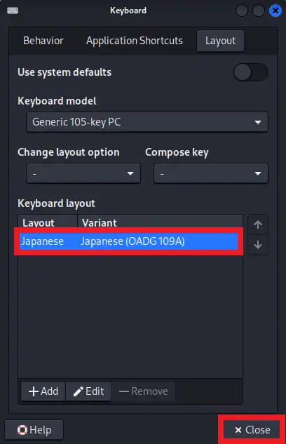 キーボードの設定内容を確認する
