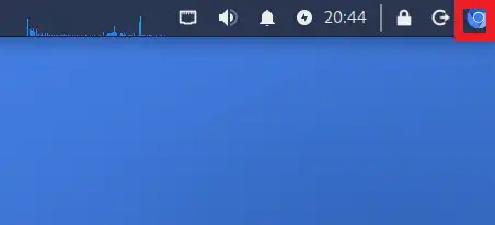パネルの一番右にChromiumアイコンが追加される