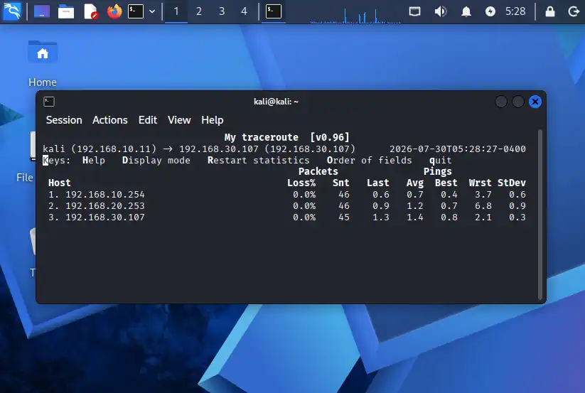 ターミナル上でmtrの対話型UIが起動